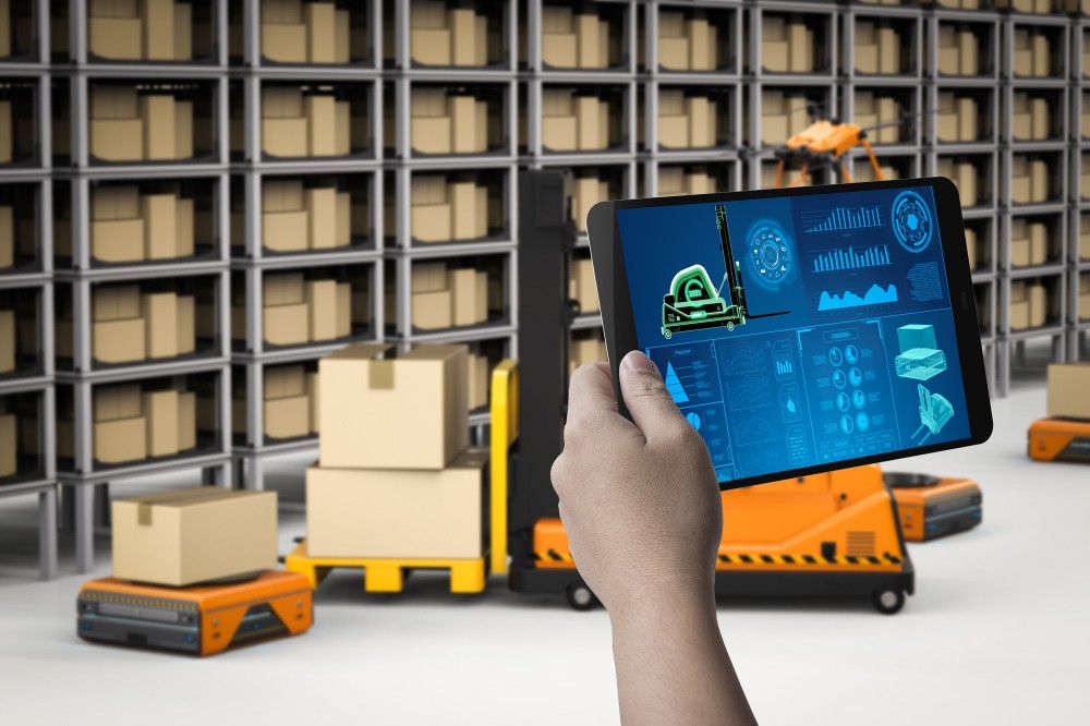 warehouse and tablet